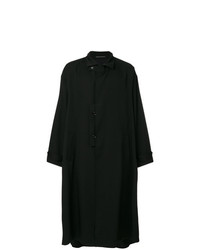 Черное длинное пальто от Yohji Yamamoto