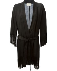 Черное кимоно c бахромой