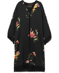 Черное кимоно с цветочным принтом от Etro