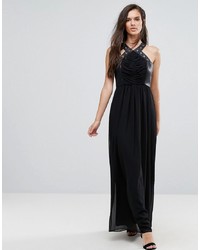 Черное кожаное вечернее платье с люверсами от BCBG MaxAzria