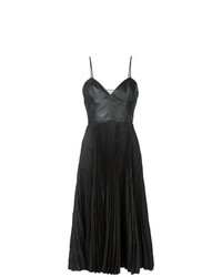 Черное кожаное вечернее платье со складками от Cédric Charlier