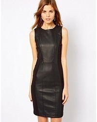 Черное кожаное коктейльное платье от Warehouse
