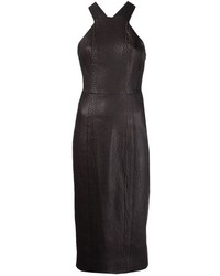 Черное кожаное облегающее платье от Cushnie et Ochs