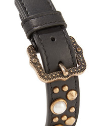 Черное кожаное ожерелье-чокер от Gucci