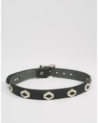 Черное кожаное ожерелье-чокер от Reclaimed Vintage