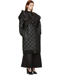 Женское черное кожаное пальто от Stella McCartney