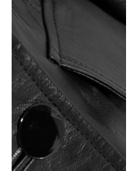 Женское черное кожаное пальто от Alexander McQueen