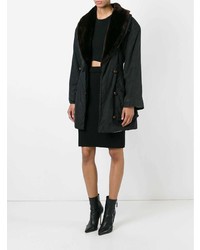 Женское черное кожаное пальто от Jean Paul Gaultier Vintage