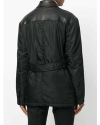 Женское черное кожаное пальто от Prada Vintage