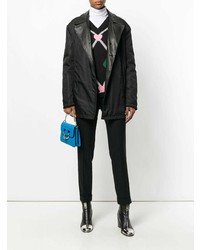 Женское черное кожаное пальто от Prada Vintage