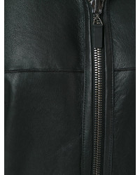 Женское черное кожаное пальто от Iris von Arnim