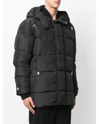 Мужское черное кожаное пальто от Versus