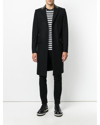 Мужское черное кожаное пальто от Givenchy