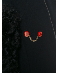 Женское черное кожаное пальто от Drome