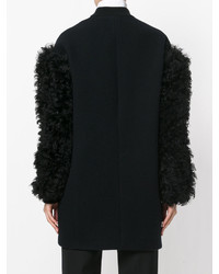 Женское черное кожаное пальто от Drome