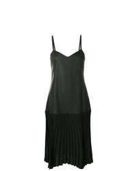 Черное кожаное платье-комбинация от Drome