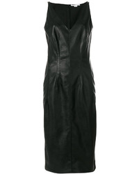 Черное кожаное платье-комбинация от Stella McCartney