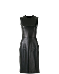 Черное кожаное платье-футляр от Gloria Coelho
