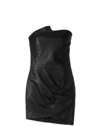 Черное кожаное платье-футляр от IRO