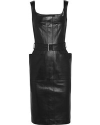 Черное кожаное платье от Alexander McQueen