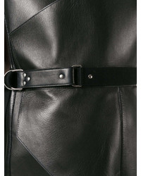 Черное кожаное платье от Saint Laurent