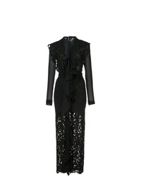 Черное кружевное вечернее платье с рюшами от Proenza Schouler