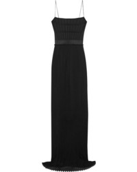 Черное кружевное вечернее платье со складками от Stella McCartney