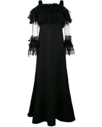 Черное кружевное вечернее платье от Alberta Ferretti