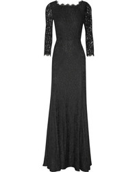 Черное кружевное вечернее платье от Diane von Furstenberg