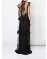 Черное кружевное вечернее платье от Vera Wang