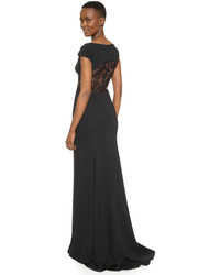 Черное кружевное вечернее платье от Lela Rose