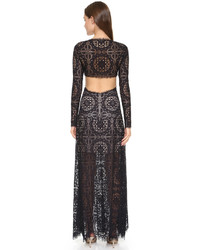 Черное кружевное вечернее платье от Temperley London