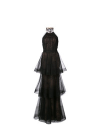 Черное кружевное вечернее платье от Marchesa Notte