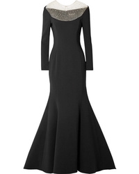 Черное кружевное вечернее платье от Reem Acra