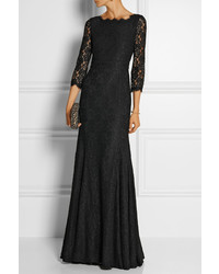 Черное кружевное вечернее платье от Diane von Furstenberg