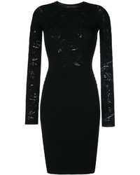 Черное кружевное вязаное платье от Versace
