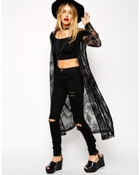 Черное кружевное кимоно от Asos