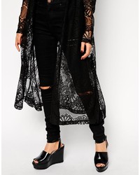 Черное кружевное кимоно от Asos
