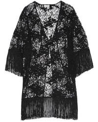 Черное кружевное кимоно от Miguelina