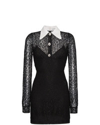 Черное кружевное облегающее платье от Alessandra Rich