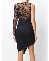 Черное кружевное облегающее платье от Three floor