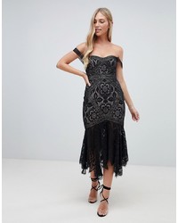 Черное кружевное облегающее платье от Forever New