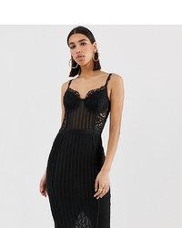 Черное кружевное облегающее платье от PrettyLittleThing