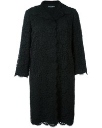Женское черное кружевное пальто от Dolce & Gabbana