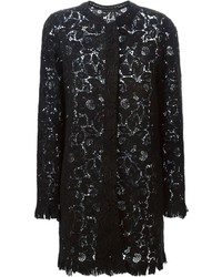 Женское черное кружевное пальто от Ermanno Scervino