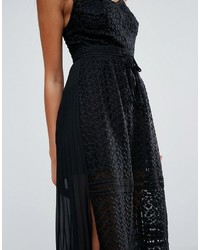 Черное кружевное платье-макси от AllSaints