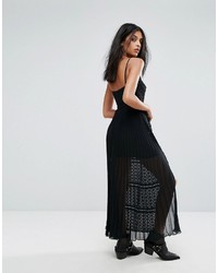 Черное кружевное платье-макси от AllSaints