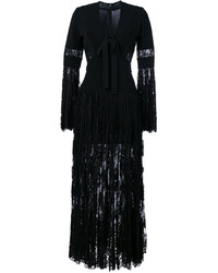 Черное кружевное платье-макси от Elie Saab