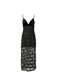 Черное кружевное платье-макси от Manning Cartell