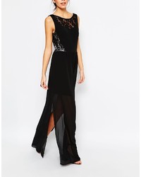 Черное кружевное платье-макси от Wal G